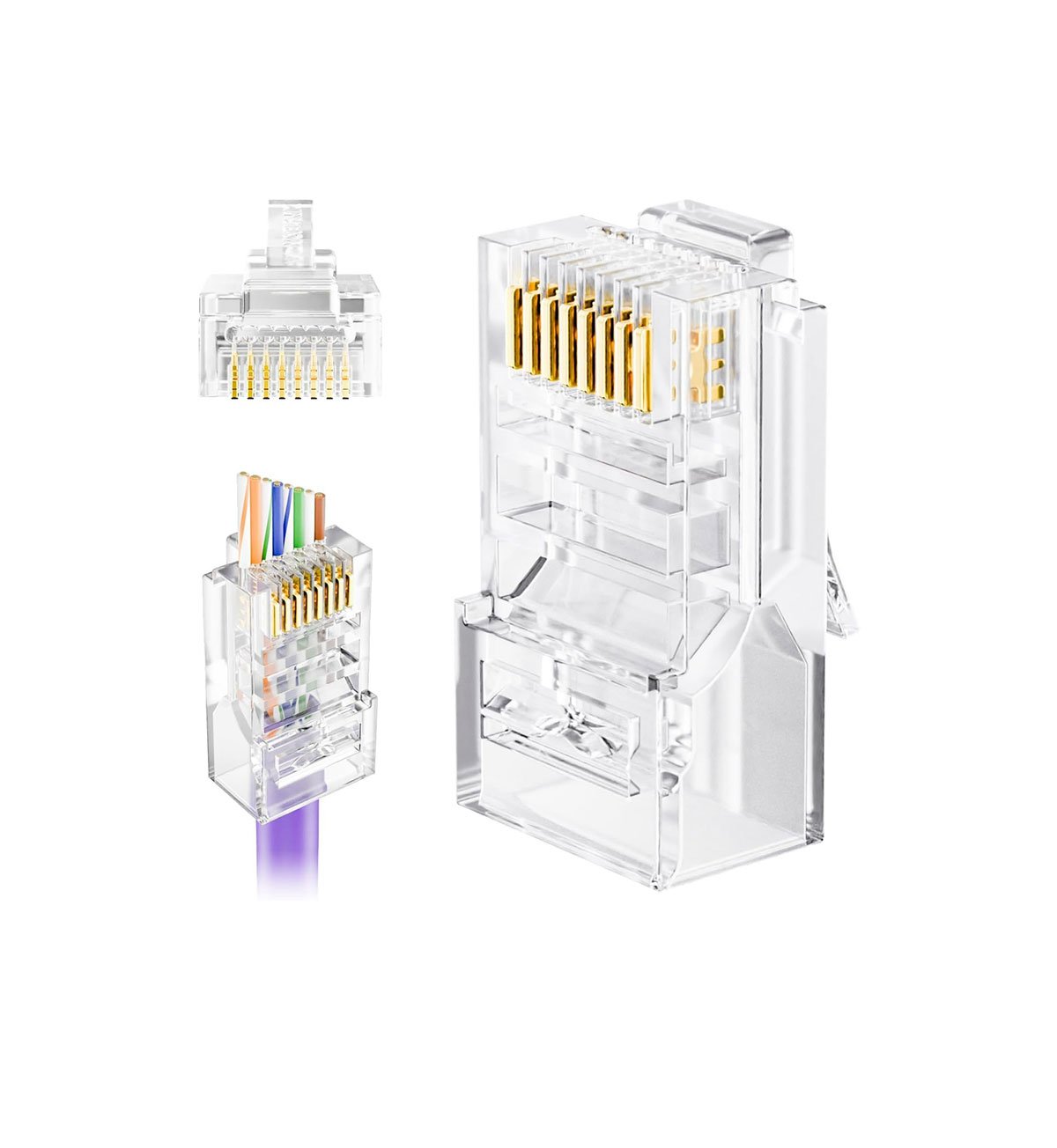 Conector CAT5 UTP Macho, Hilo pasante - Imagen 2