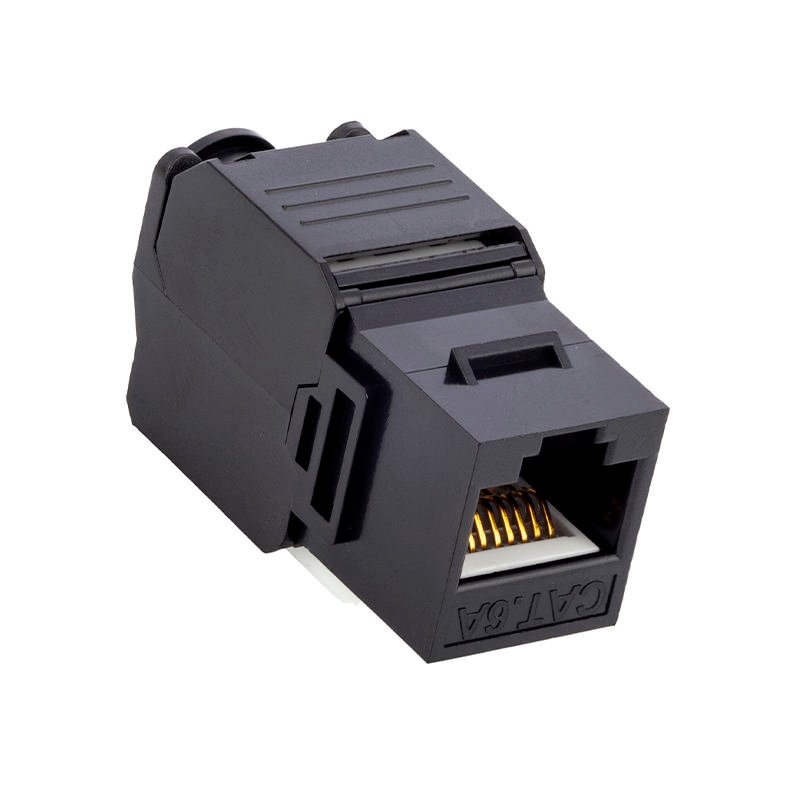 Keystone RJ45 Hembra Cat 6A UTP, 180 grados, toolless. Negro - Imagen 2