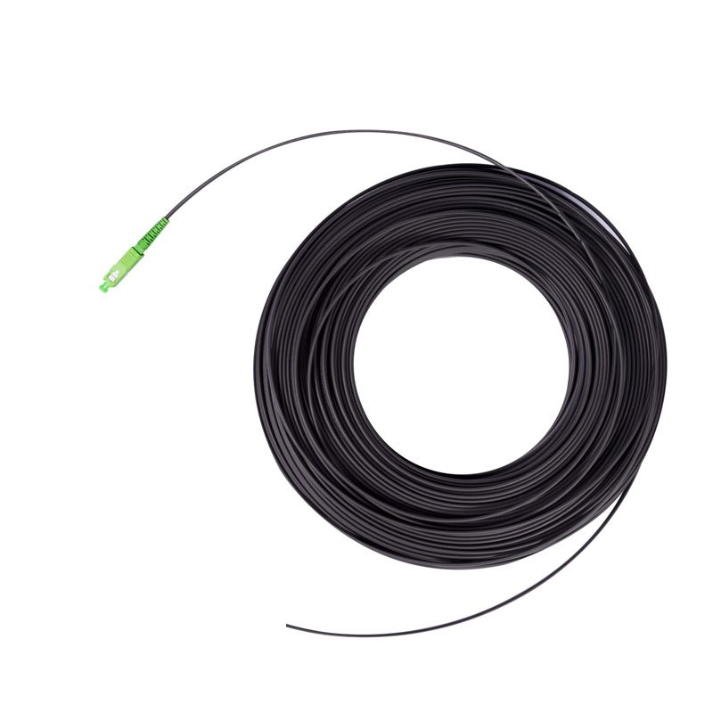 Pigtail FTTH SM simplex, SC/APC, G.657A2, 80mts. PE Exterior