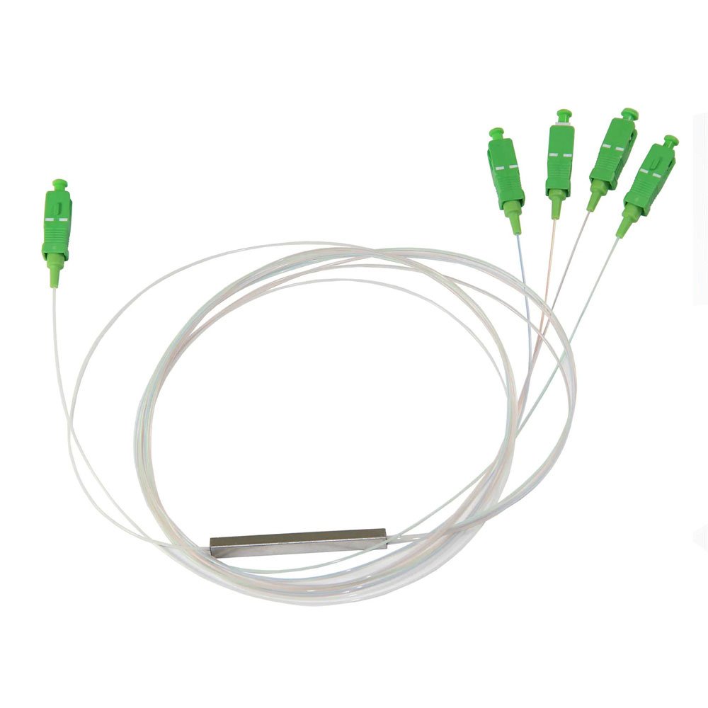 Splitter optico PLC mini 1x4 SM, SC/APC, 1mt. Uso interior