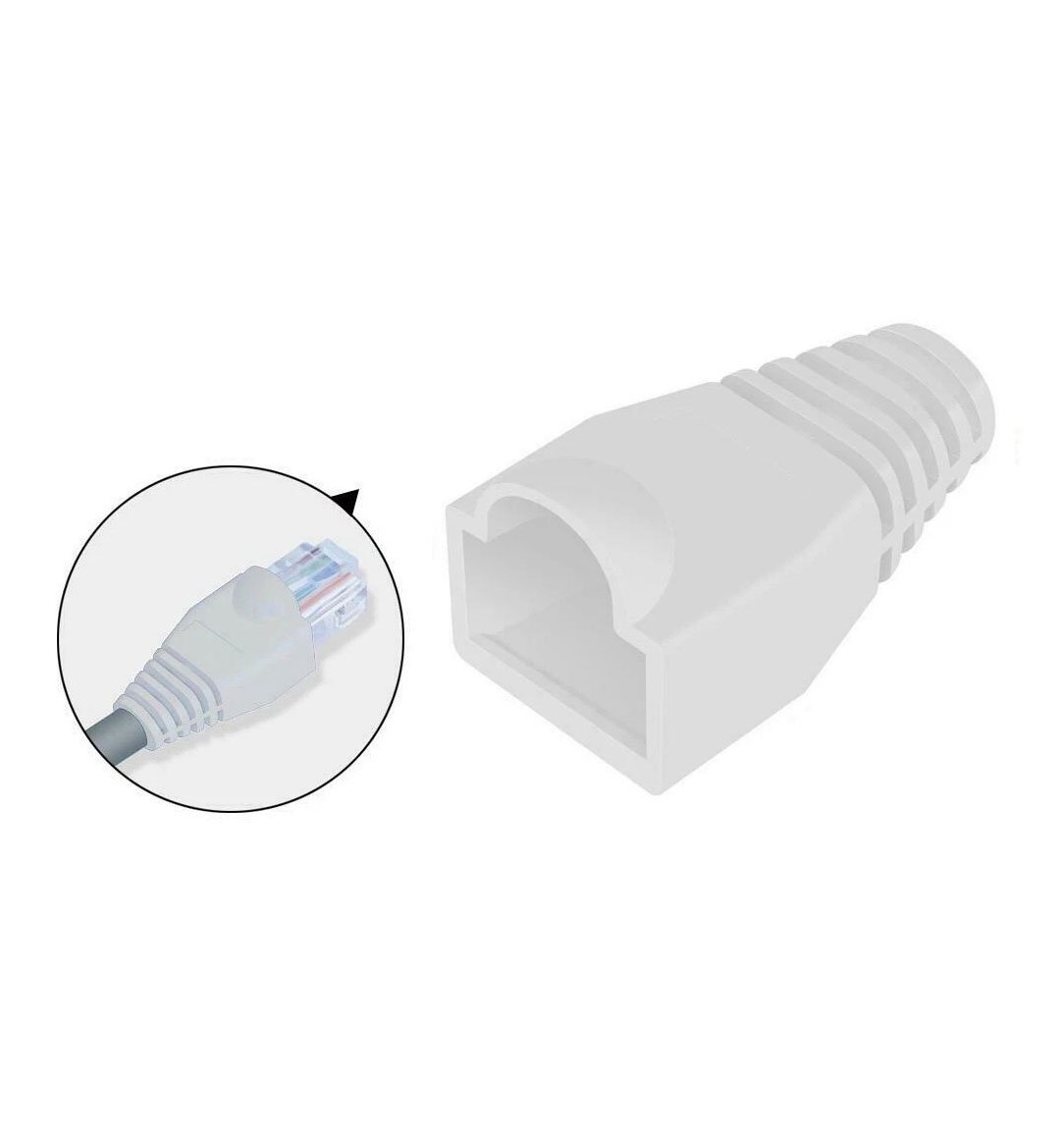 Protector para RJ45 para identificación visual y antipolvo. Color blanco