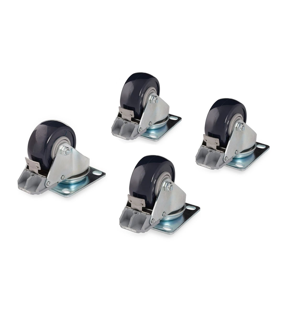 Kit x4 ruedas con freno para racks Kelvo